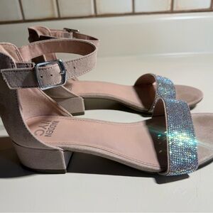 Madden NYC Beige & Glitter Sandals